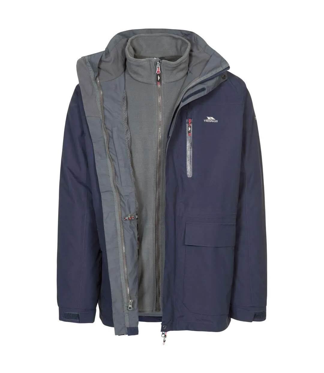 Trespass Mens Edgewater II 3 In 1 Waterproof Jacket (Navy) - UTTP3772