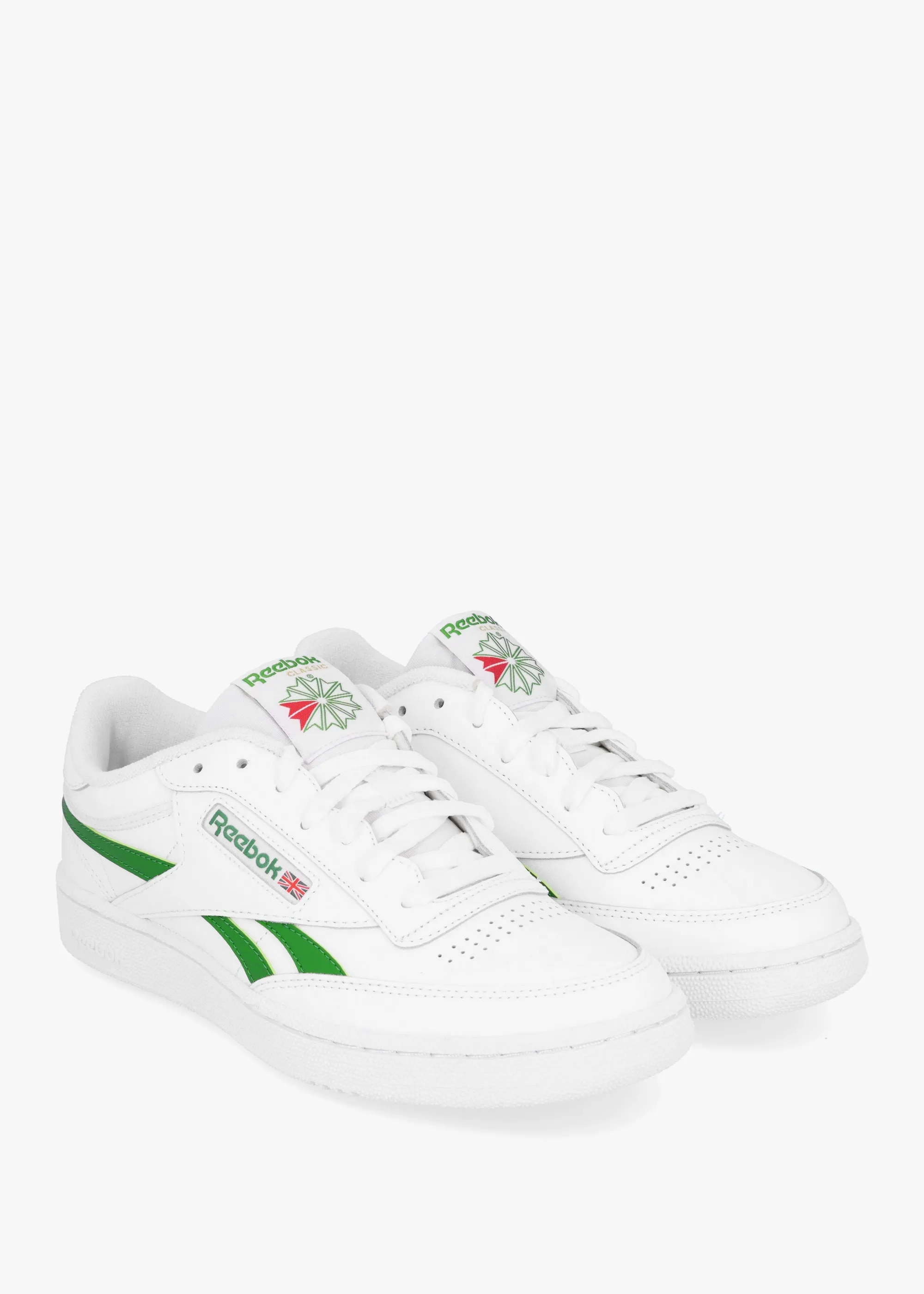 Unisex Club C Revenge White Green White Leather Tennis Trainers