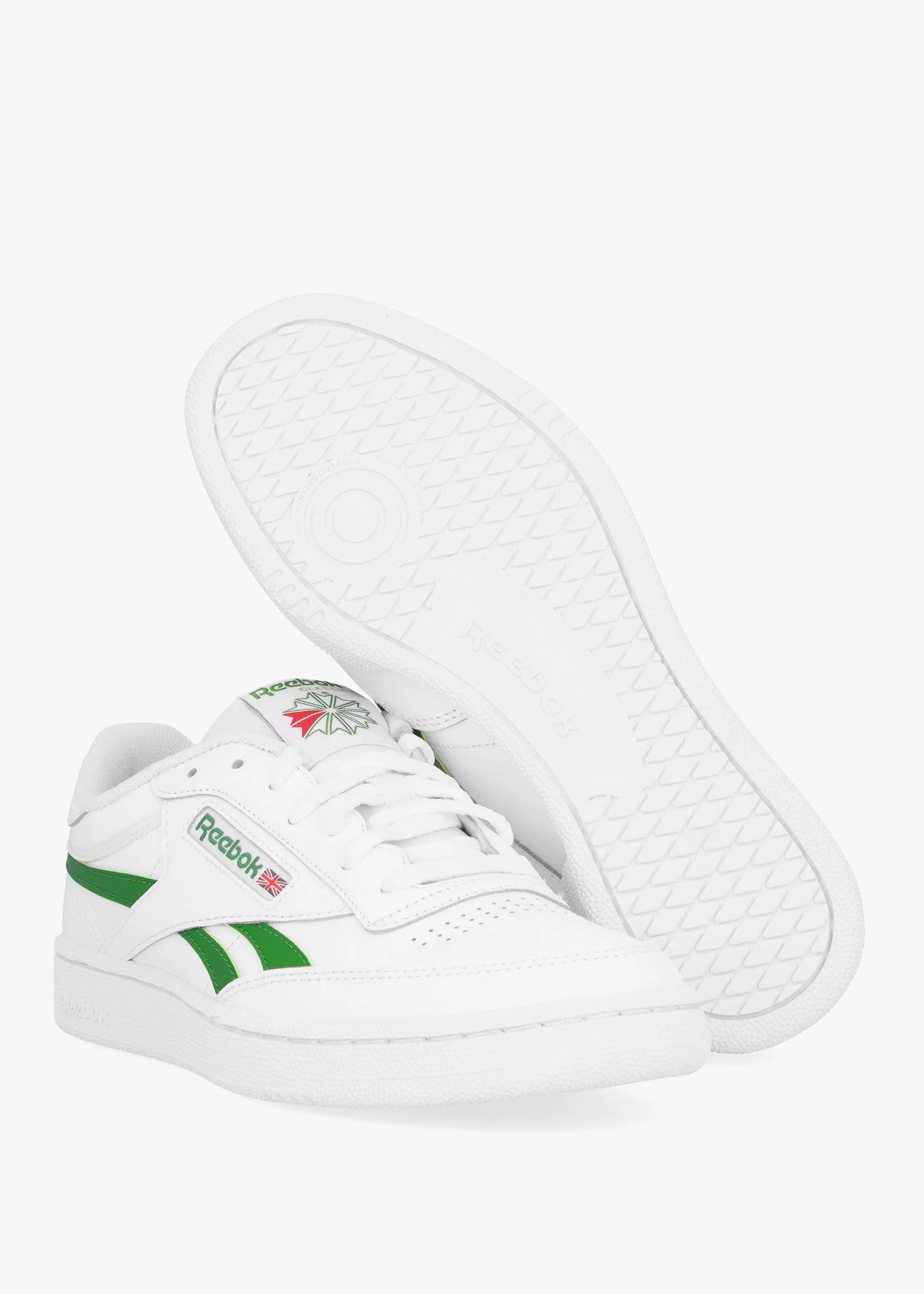 Unisex Club C Revenge White Green White Leather Tennis Trainers