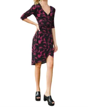 Veronica M - Feather Print Tulip Wrap Dress