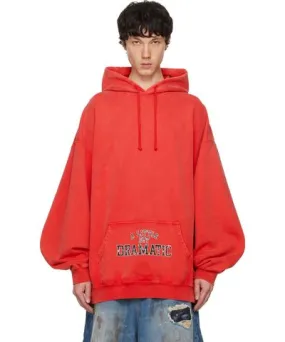 VETEMENTS Red 'A Little Bit Dramatic' Hoodie