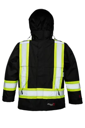 Viking Men's Professional Journeyman Hi-Vis Class 1 Waterproof FR Trilobal Rip-Stop Hooded Jacket