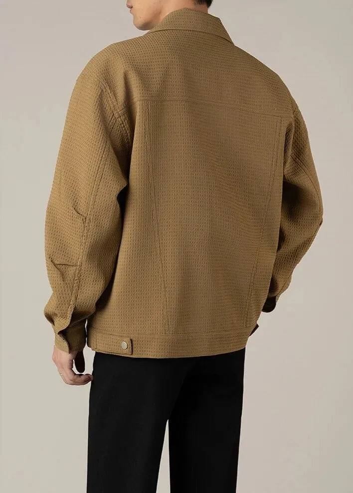 Waffle Texture Shirt Jacket