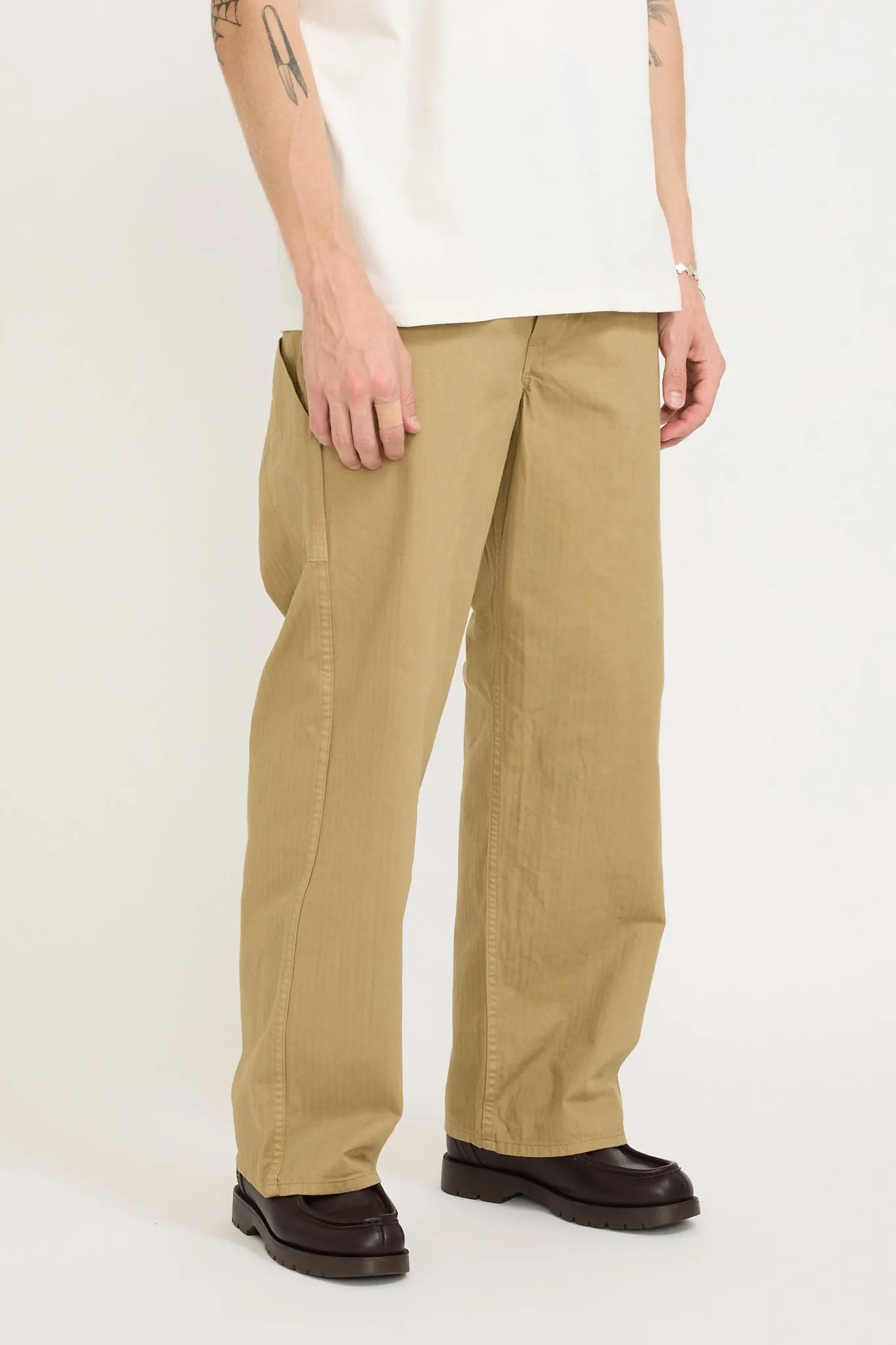 Wide Fit French Work Pants Khaki