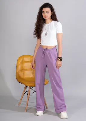 Women Premium Terry Wide Pants - Lilac