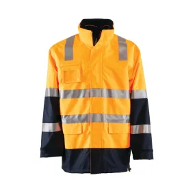 Workhorse MJA036 Men's Two-Tone High Visibility 4 in 1 Rail Jacket - Oxford Polyester - Orange/Navy - 2XS