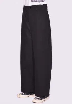 YUIKI SHIMOJI UNISEX HIGH WAIST WIDE PANTS BLACK