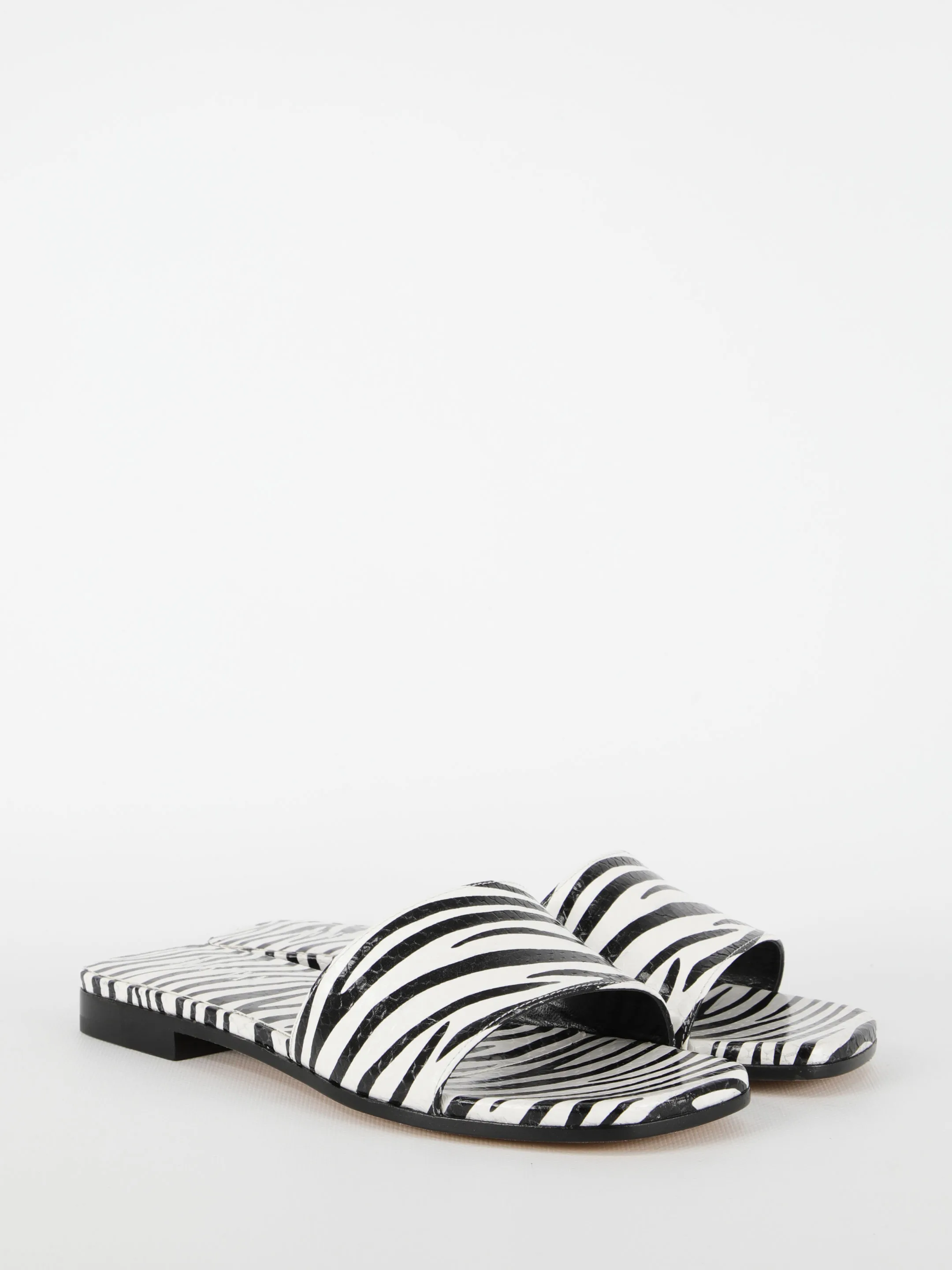 Zebra-print flat sandals