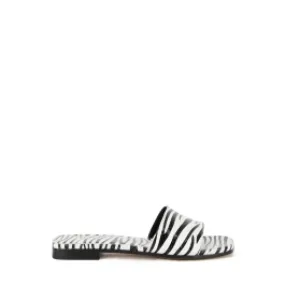 Zebra-print flat sandals