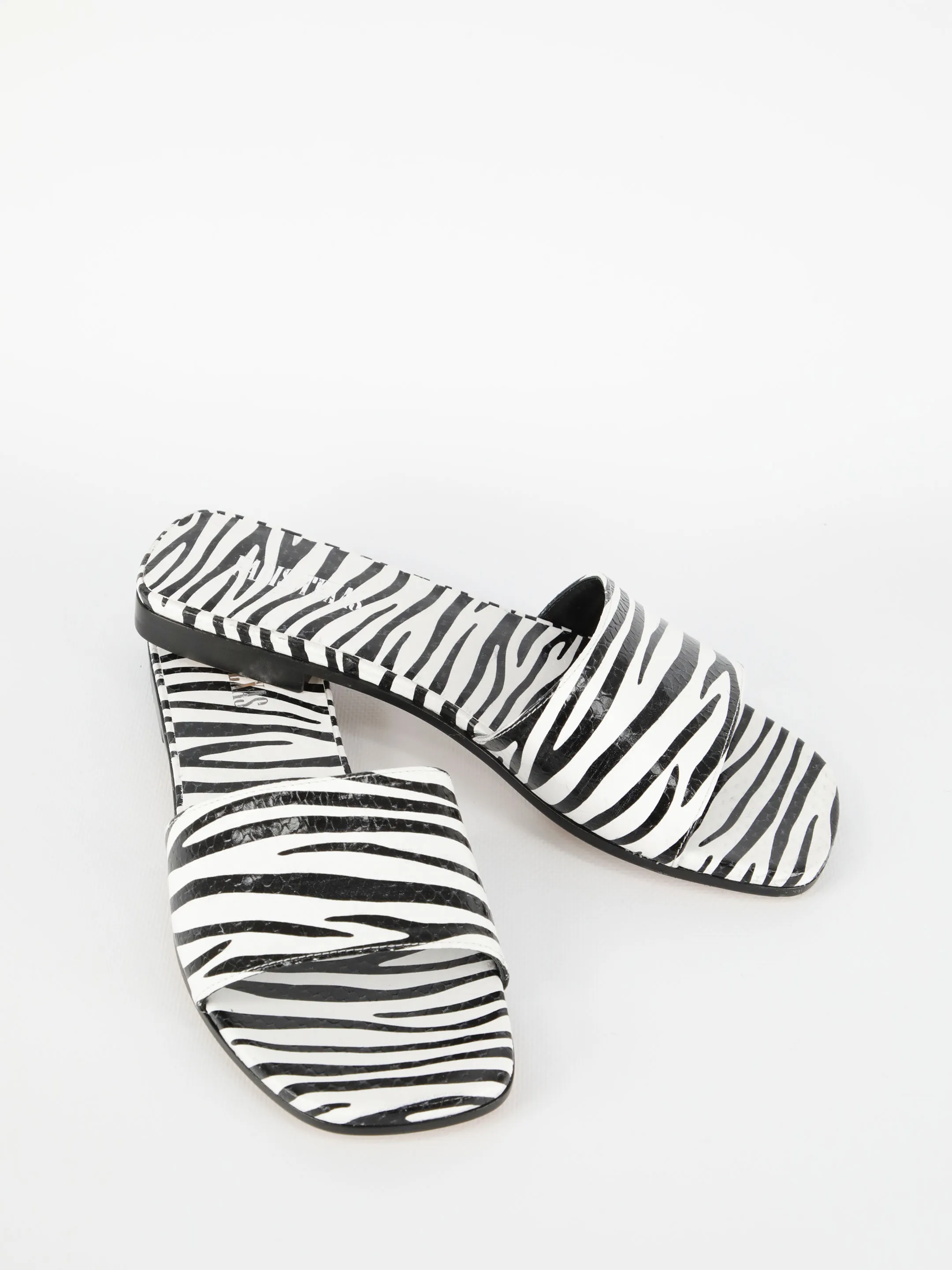 Zebra-print flat sandals